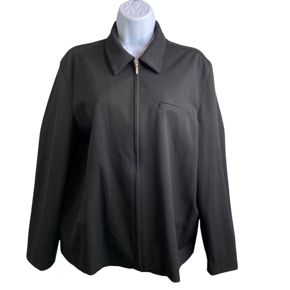 Talbots‎ Women’s Black Full Zip Jacket Size M Travel Business Packable Wearable